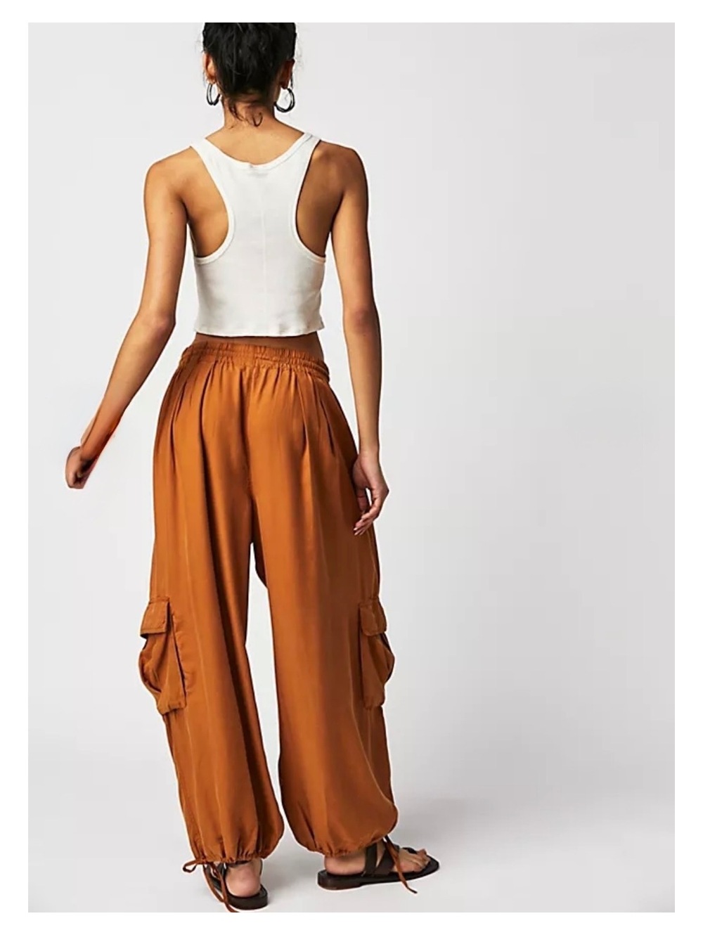 NWT FREE PEOPLE PALASH SOLID CARGO PANTS - GOLDENROD 7780 size M - Picture 4 of 9